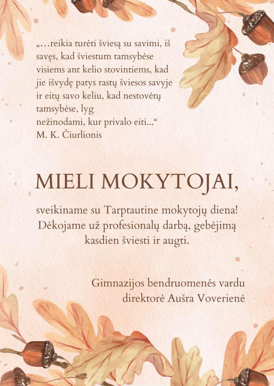 Mokytojų diena 2025