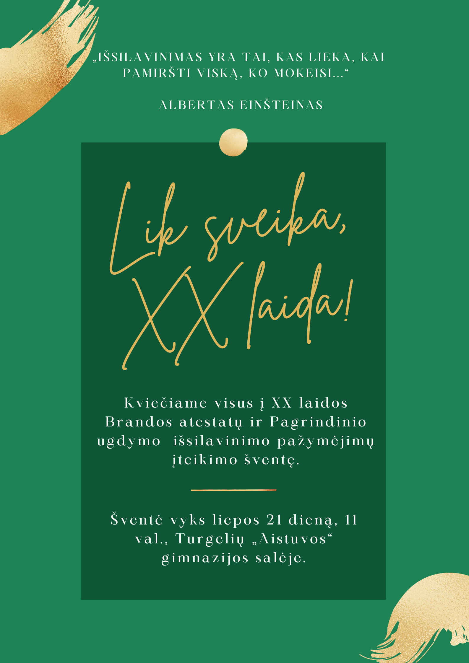 XX laidos šventė | Kvietimas